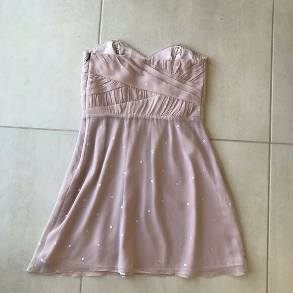 Express Metallic Print Strapless Mini Dress FLAW - Picture 10 of 12